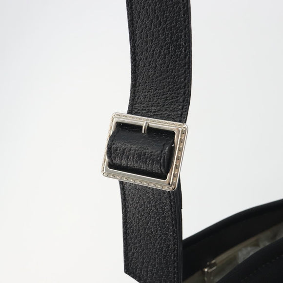 BURBERRY Shoulder Bag Canvas Black Silver Auth 196119