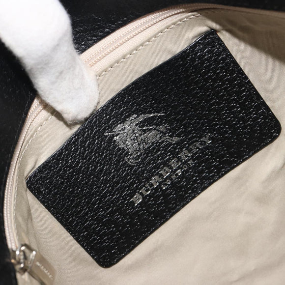 BURBERRY Shoulder Bag Canvas Black Silver Auth 196119