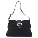 BURBERRY Shoulder Bag Canvas Black Silver Auth 196119-2