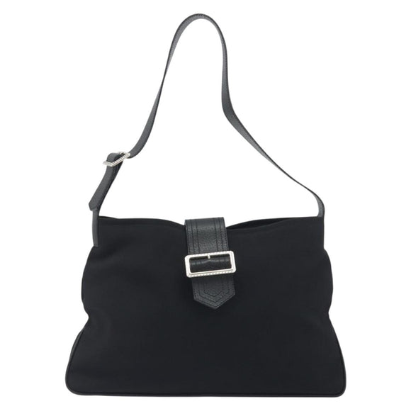 BURBERRY Shoulder Bag Canvas Black Silver Auth 196119
