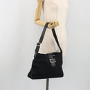 BURBERRY Shoulder Bag Canvas Black Silver Auth 196119-22