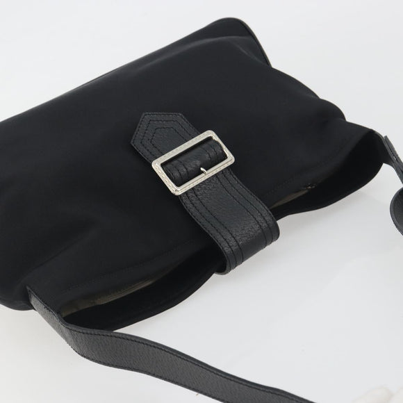 BURBERRY Shoulder Bag Canvas Black Silver Auth 196119