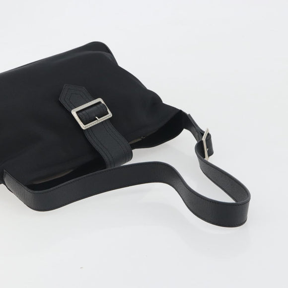 BURBERRY Shoulder Bag Canvas Black Silver Auth 196119