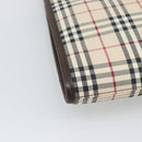 BURBERRY Nova Check Shoulder Bag Canvas Beige Silver Auth 196121-13