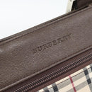 BURBERRY Nova Check Shoulder Bag Canvas Beige Silver Auth 196121-14