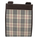 BURBERRY Nova Check Shoulder Bag Canvas Beige Silver Auth 196121-3
