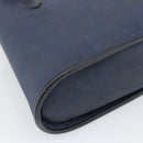 Christian Dior Trotter Hand Bag PVC Leather Navy Gold Tone Auth 196124-13