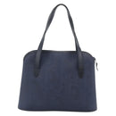 Christian Dior Trotter Hand Bag PVC Leather Navy Gold Tone Auth 196124-3