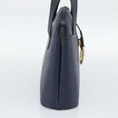 Christian Dior Trotter Hand Bag PVC Leather Navy Gold Tone Auth 196124-4