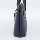 Christian Dior Trotter Hand Bag PVC Leather Navy Gold Tone Auth 196124-5