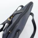 Christian Dior Trotter Hand Bag PVC Leather Navy Gold Tone Auth 196124-6