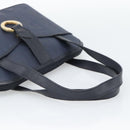 Christian Dior Trotter Hand Bag PVC Leather Navy Gold Tone Auth 196124-7