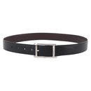 CARTIER Belt Leather 37.8"" Black Silver Auth 196125V-1