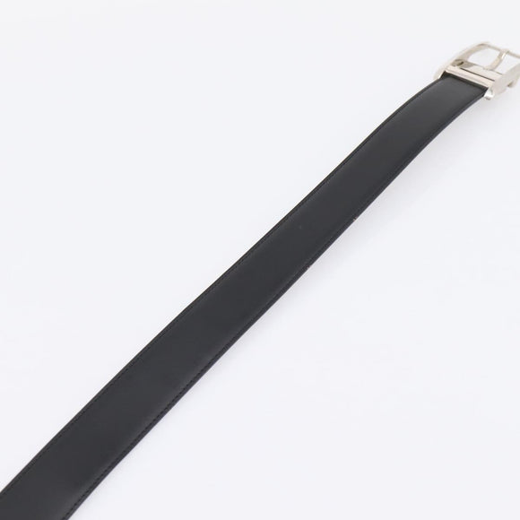 CARTIER Belt Leather 37.8"" Black Silver Auth 196125V