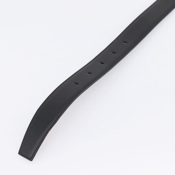 CARTIER Belt Leather 37.8"" Black Silver Auth 196125V