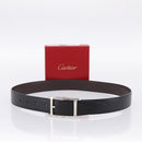 CARTIER Belt Leather 37.8"" Black Silver Auth 196125V-13