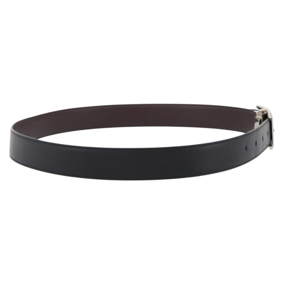 CARTIER Belt Leather 37.8"" Black Silver Auth 196125V