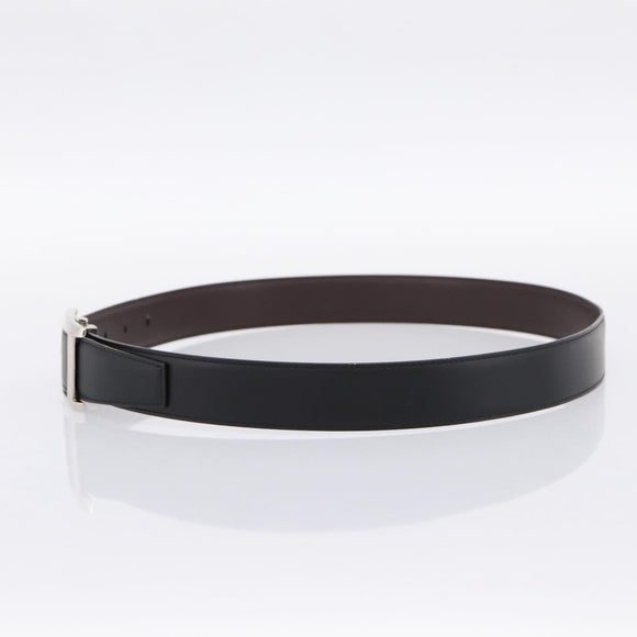 CARTIER Belt Leather 37.8"" Black Silver Auth 196125V