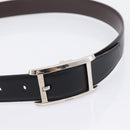 CARTIER Belt Leather 37.8"" Black Silver Auth 196125V-5