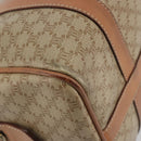 CELINE Macadam Boston Bag PVC Leather Beige Gold Tone Auth 196127-14