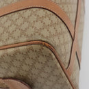 CELINE Macadam Boston Bag PVC Leather Beige Gold Tone Auth 196127-16