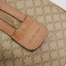 CELINE Macadam Boston Bag PVC Leather Beige Gold Tone Auth 196127-17