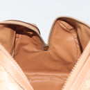 CELINE Macadam Boston Bag PVC Leather Beige Gold Tone Auth 196127-20