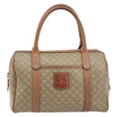 CELINE Macadam Boston Bag PVC Leather Beige Gold Tone Auth 196127-13