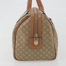 CELINE Macadam Boston Bag PVC Leather Beige Gold Tone Auth 196127-3
