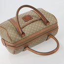 CELINE Macadam Boston Bag PVC Leather Beige Gold Tone Auth 196127-6
