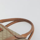 CELINE Macadam Boston Bag PVC Leather Beige Gold Tone Auth 196127-8