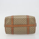 CELINE Macadam Boston Bag PVC Leather Beige Gold Tone Auth 196127-5