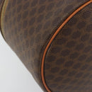 CELINE Macadam Vanity Cosmetic Pouch PVC Leather Brown Gold Tone Auth 196128A-15