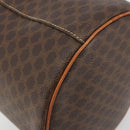 CELINE Macadam Vanity Cosmetic Pouch PVC Leather Brown Gold Tone Auth 196128A-17