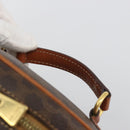 CELINE Macadam Vanity Cosmetic Pouch PVC Leather Brown Gold Tone Auth 196128A-8
