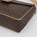 CELINE Macadam Shoulder Bag PVC Leather Brown Gold Tone Auth 196129-9
