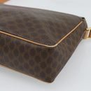 CELINE Macadam Shoulder Bag PVC Leather Brown Gold Tone Auth 196129-15