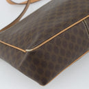 CELINE Macadam Shoulder Bag PVC Leather Brown Gold Tone Auth 196129-16