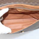 CELINE Macadam Shoulder Bag PVC Leather Brown Gold Tone Auth 196129-10
