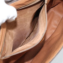 CELINE Macadam Shoulder Bag PVC Leather Brown Gold Tone Auth 196129-11