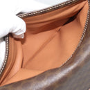 CELINE Macadam Shoulder Bag PVC Leather Brown Gold Tone Auth 196129-22