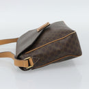 CELINE Macadam Shoulder Bag PVC Leather Brown Gold Tone Auth 196129-3