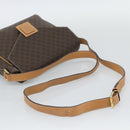 CELINE Macadam Shoulder Bag PVC Leather Brown Gold Tone Auth 196129-7