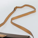 CELINE Macadam Shoulder Bag PVC Leather Brown Gold Tone Auth 196129-8