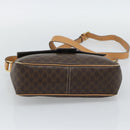 CELINE Macadam Shoulder Bag PVC Leather Brown Gold Tone Auth 196129-5