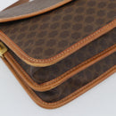 CELINE Macadam Shoulder Bag PVC Leather Brown Gold Tone Auth 196130-11