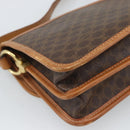 CELINE Macadam Shoulder Bag PVC Leather Brown Gold Tone Auth 196130-13