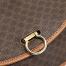 CELINE Macadam Shoulder Bag PVC Leather Brown Gold Tone Auth 196130-14