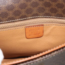 CELINE Macadam Shoulder Bag PVC Leather Brown Gold Tone Auth 196130-16