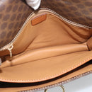 CELINE Macadam Shoulder Bag PVC Leather Brown Gold Tone Auth 196130-17